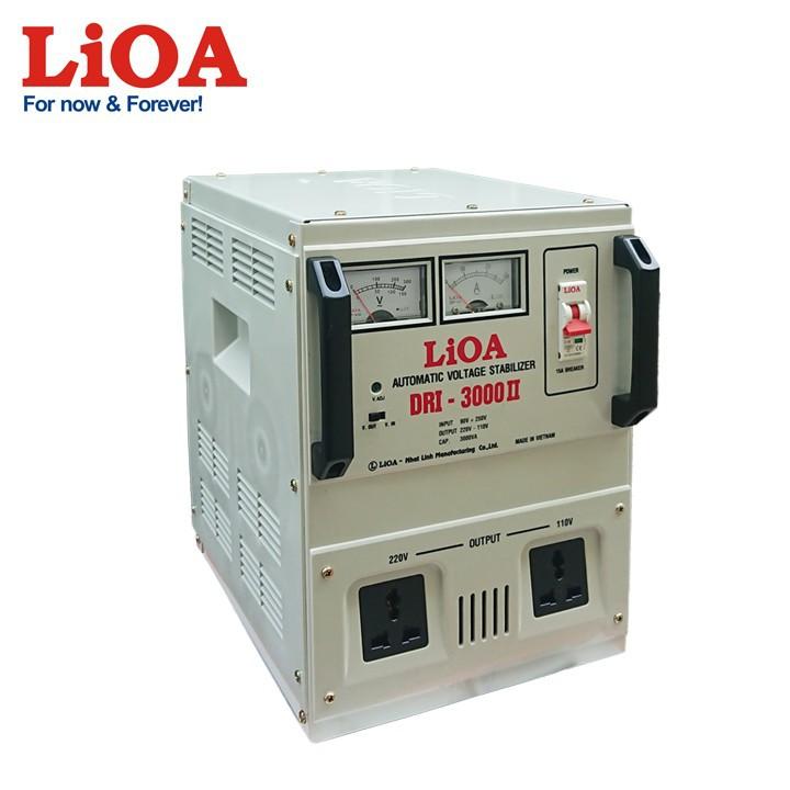 ỔN ÁP LIOA DRI 3000II 3KVA,BIẾN THẾ 220V XUỐNG 110V LIOA DẢI ĐIỆN 90V-250V