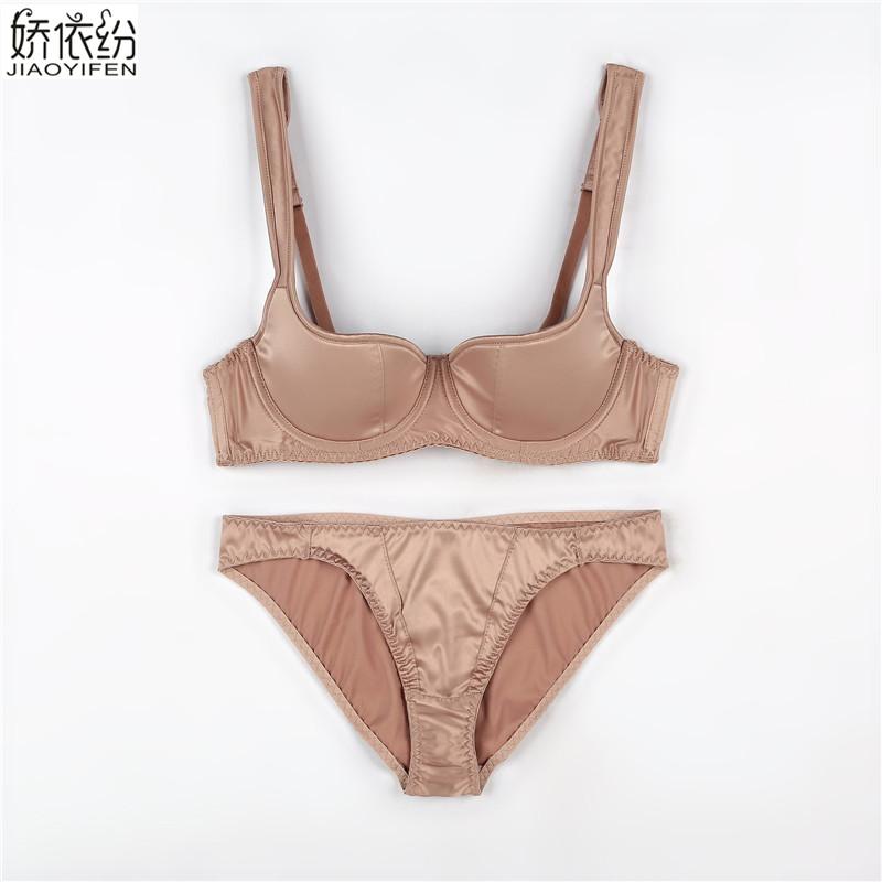 Châu Âu Mới Nữ Gợi Cảm Siêu Mỏng Bộ Áo Ngực Cúp Nửa Mịn Thoải Mái Áo Ngực Quần Bộ Gợi Cảm Cô Gái Áo Ngực Bộ lớn Áo Cúp Ngực