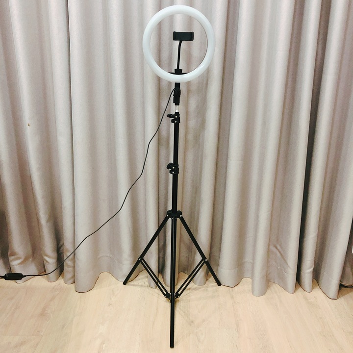 Bộ tripod, giá đỡ livestream có đèn Led 3 chế độ (26cm), kèm kẹp điện thoại - Hỗ trợ ánh sáng chụp ảnh, livestream, quay tiktok hiêu quả - Hàng chính hãng