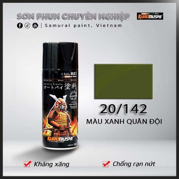 Sơn xịt Samurai Kurobushi - MÀU XANH QUÂN ĐỘI 142 (400ml)