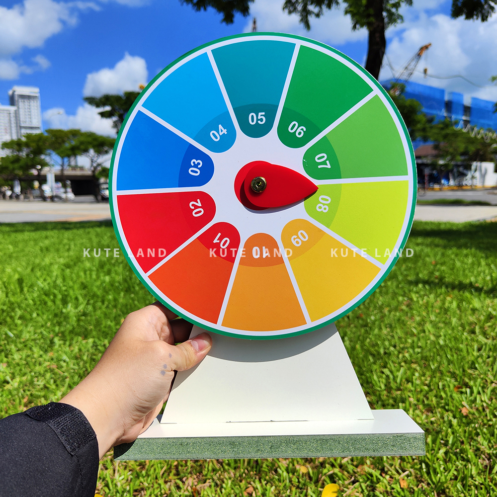 Vòng quay trúng thưởng diệu kỳ 25 cm 10 ô có thể viết bút lông lên làm quà trao giải giáo cụ dạy học và sự kiện