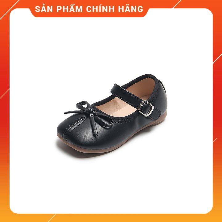 Giày búp bê bé gái có nơ da đế mềm quai dán giày bít mũi vuông cho bé từ 1 tuổi đên 6 tuổi MSP V781