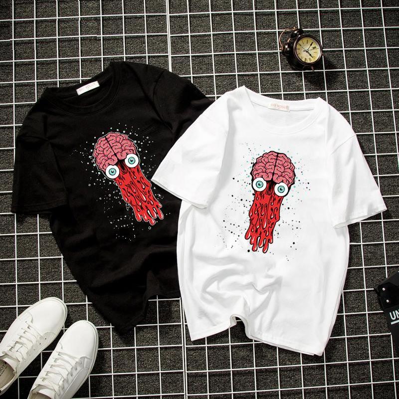 Áo thun unisex form rộng họa tiết bạch tuộc vải dày mịn đẹp 2019T1965