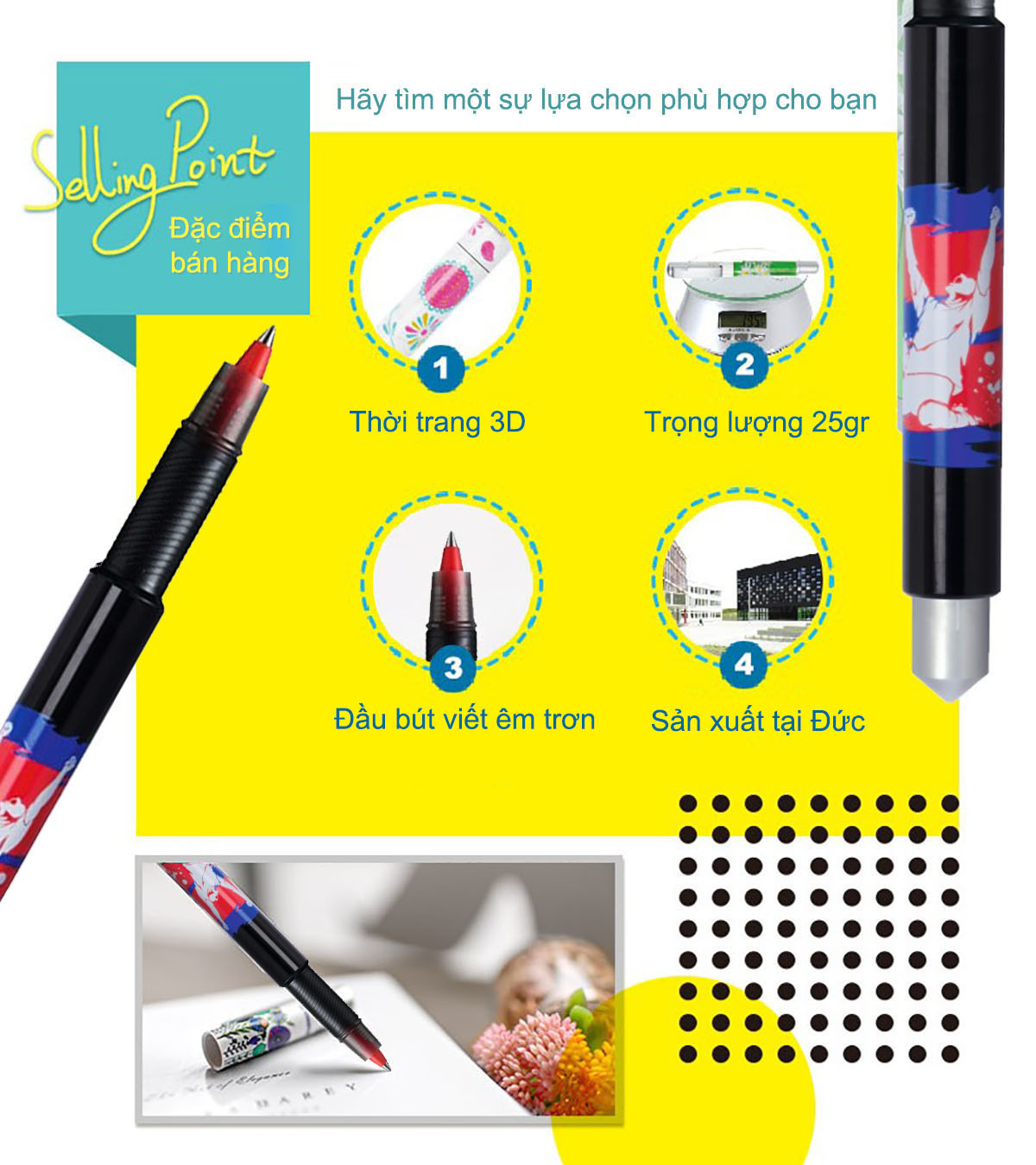 Bút bi ký STABILO BeCrazy &quot;Magic ink&quot; + tuýp ruột xanh (BC-G) - Hình đầu lâu