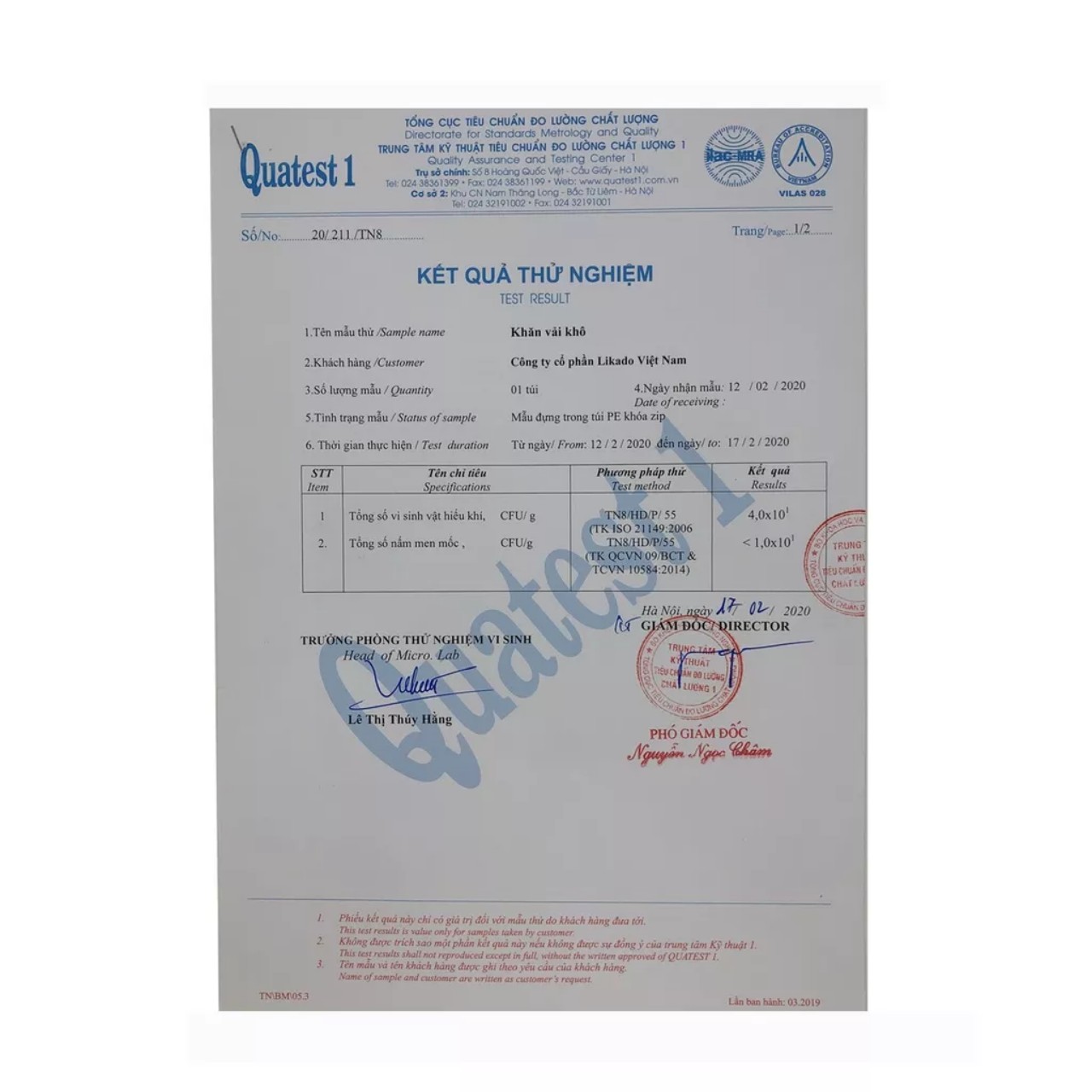 Khăn lau mặt dùng 1 lần LIKADO kt 20x20cm dạng túi rút tiện lợi