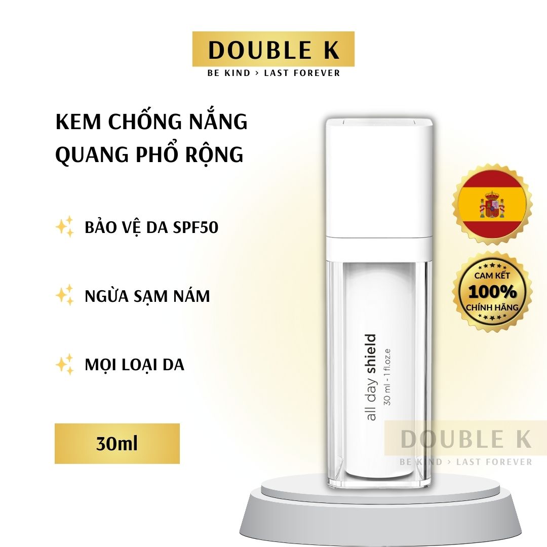 Kem Chống Nắng Phổ Rộng ekseption All Day Shield SPF50+ - Bảo Vệ Da, Ngừa Lão Hóa Sớm, Không Bết Dính - Double K