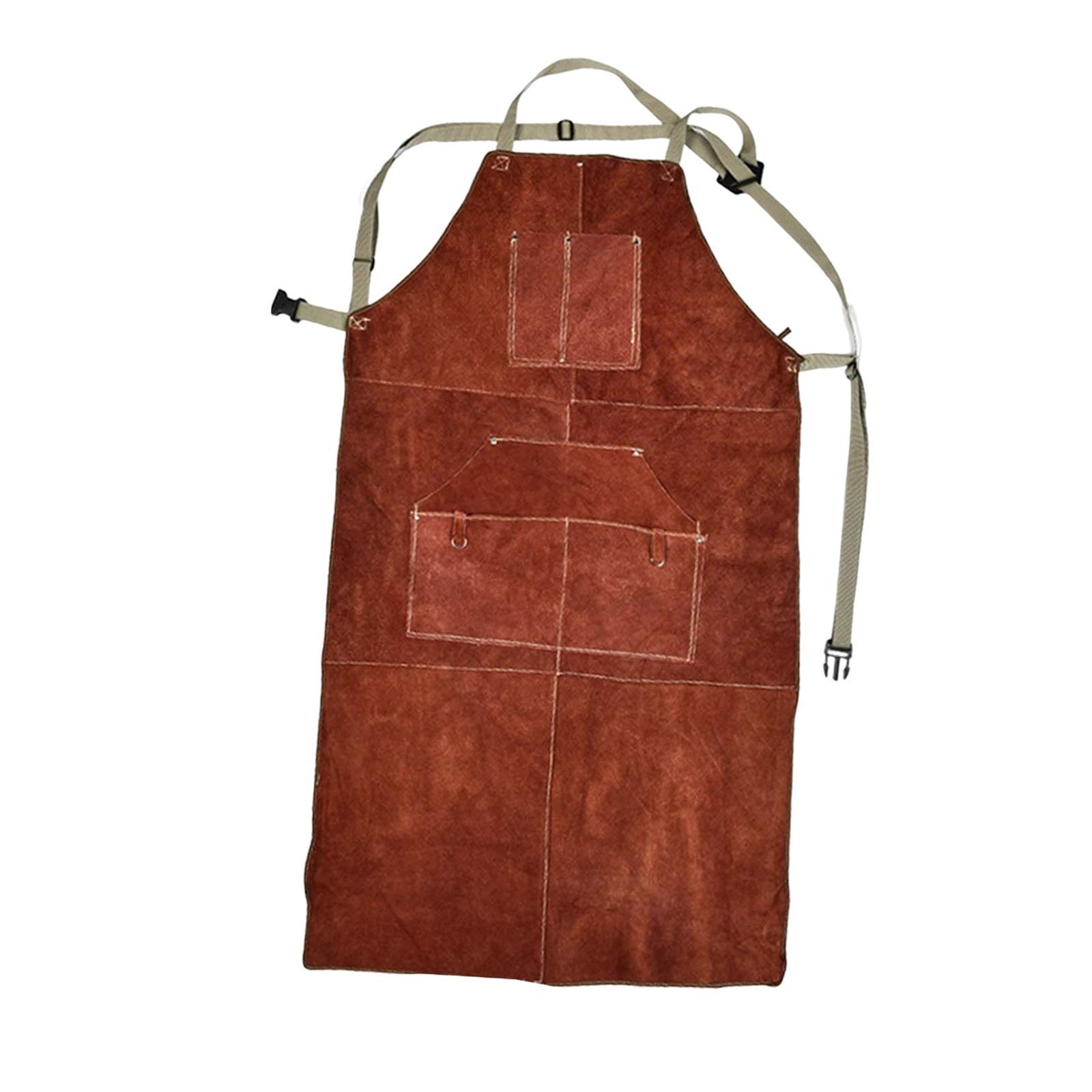 Adjustable Leather Welding Apron BBQ Apron Welding Work Apron for Shop BBQ