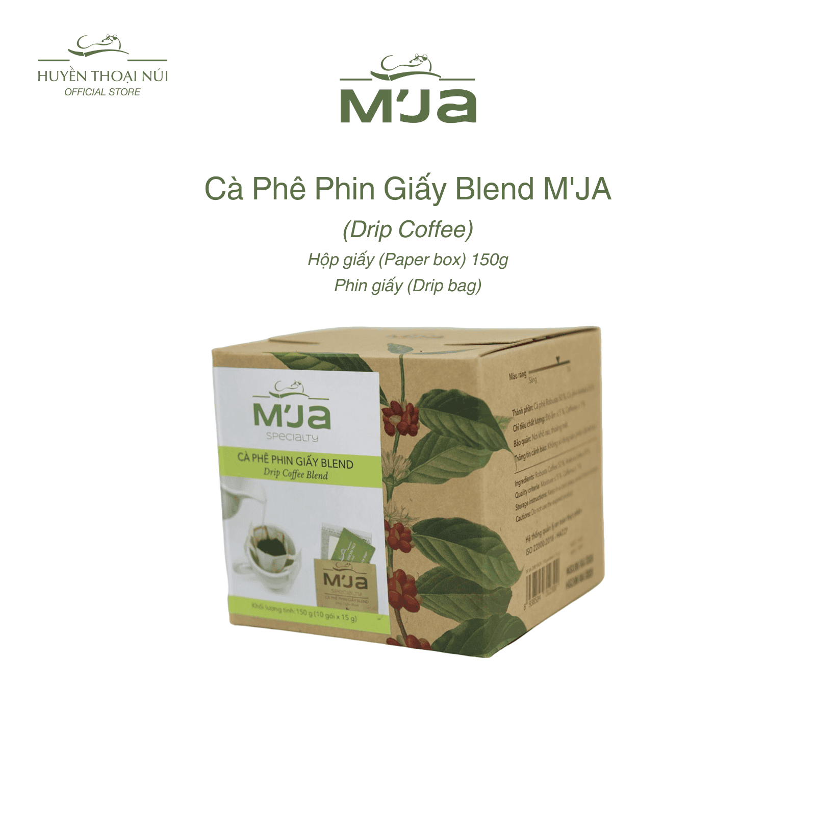 Cà Phê Phin Giấy Blend M'JA - Hương Vị Cân Bằng, Mượt Mà Hoàn Hảo - Hộp 150g