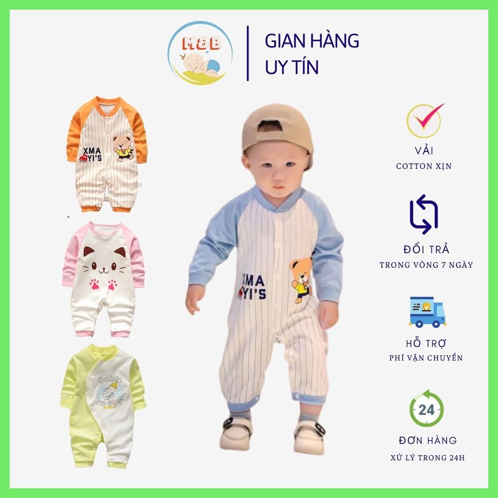 Bodysuit cho bé body liền thân dài tay cho bé trai gái sơ sinh từ 3-12kg, hàng Quảng Châu đẹp – BD01