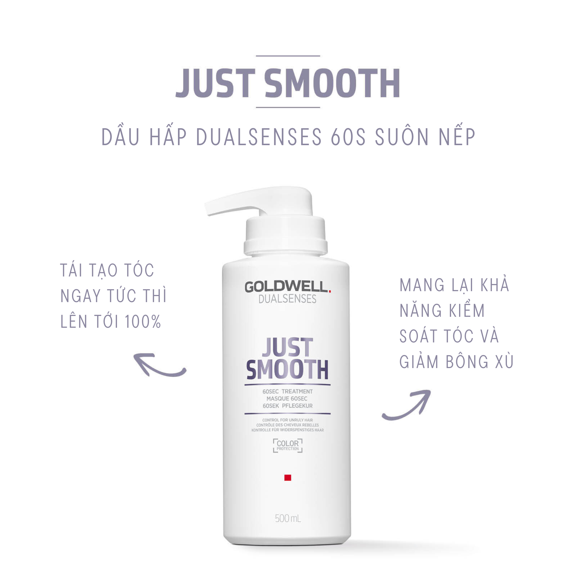 Dầu Hấp 60s Dưỡng Tóc Mềm Mượt Goldwell Just Smooth Giảm Bông Xù, Xơ Rối, Kiểm Soát Tóc Tức Thì