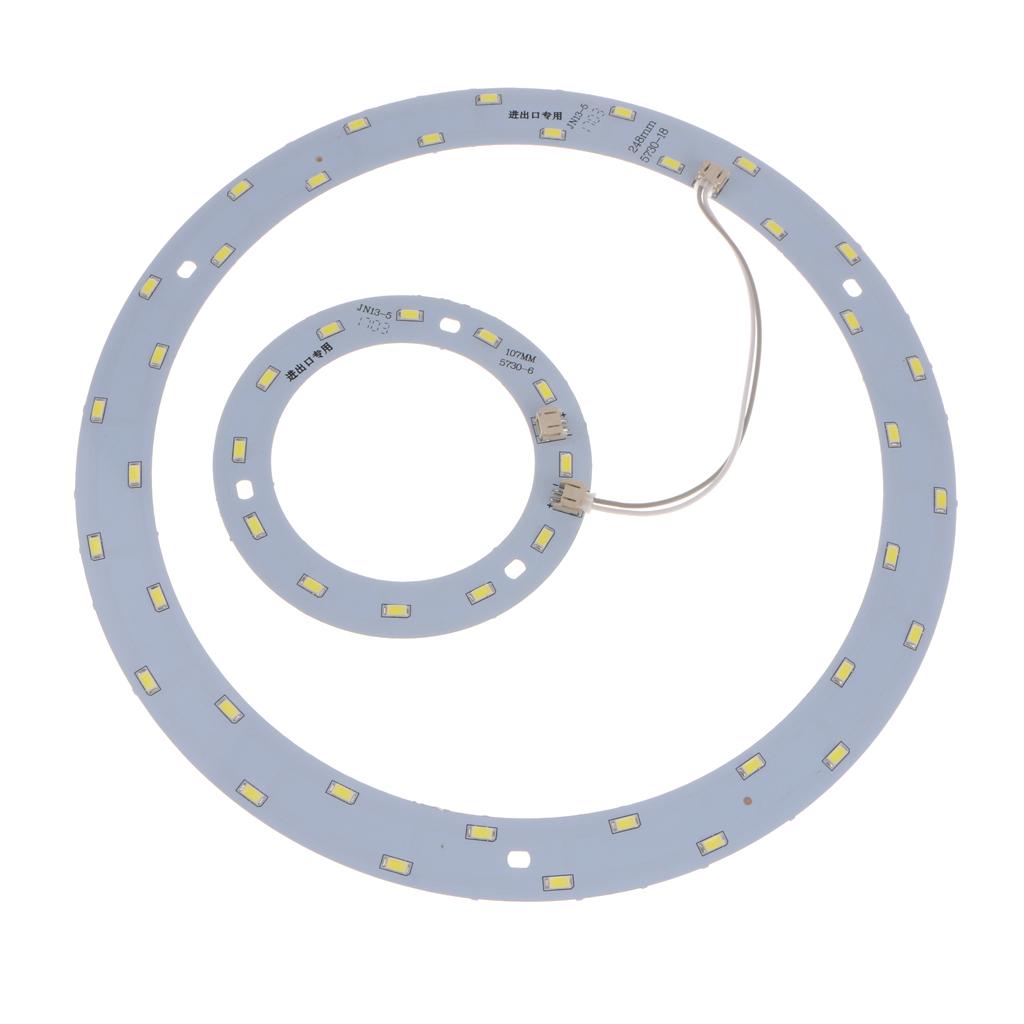 2pc 5730 SMD LED Module Source Board w/ Driver for Ceiling Lamp Bulb Replacement