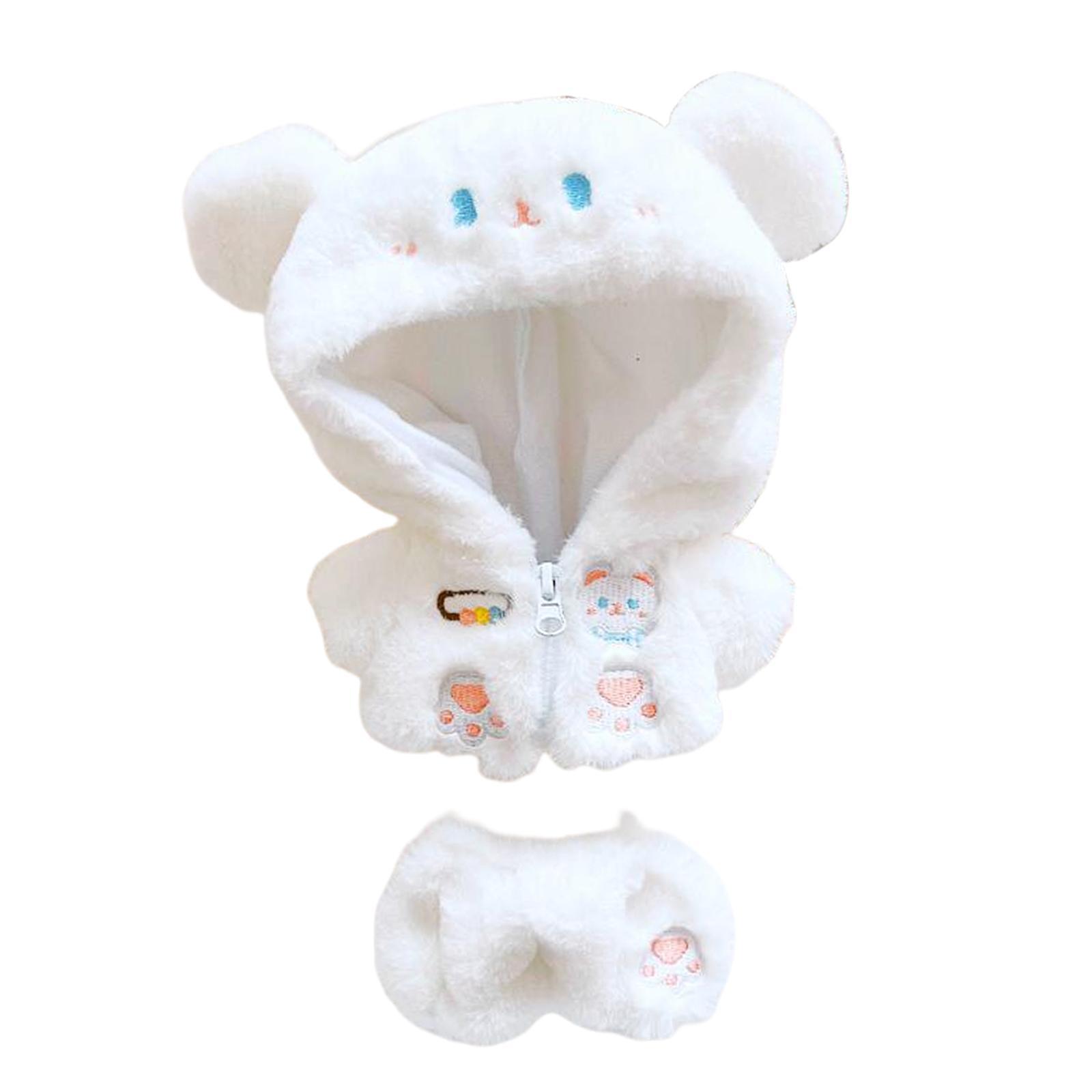7.8 inch Doll Dress up Zipper Coat Pants Set Doll Changing Clothes, Fashion Doll Plush Clothes for Doll