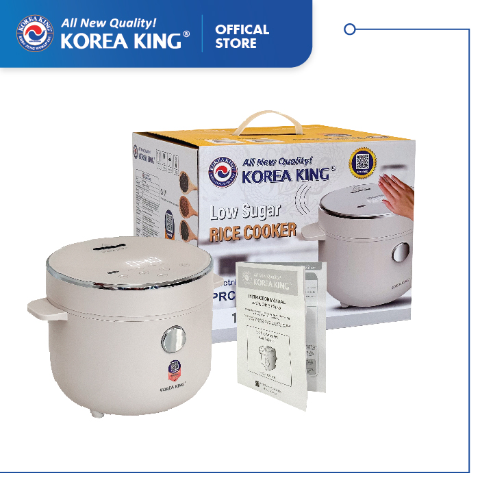 PRC-12SLJT_W Nồi cơm điện Korea King (có chức năng tách đường, dung tích 1.2L, công suất 400 W, mặt kính trắng)-Hàng chính hãng