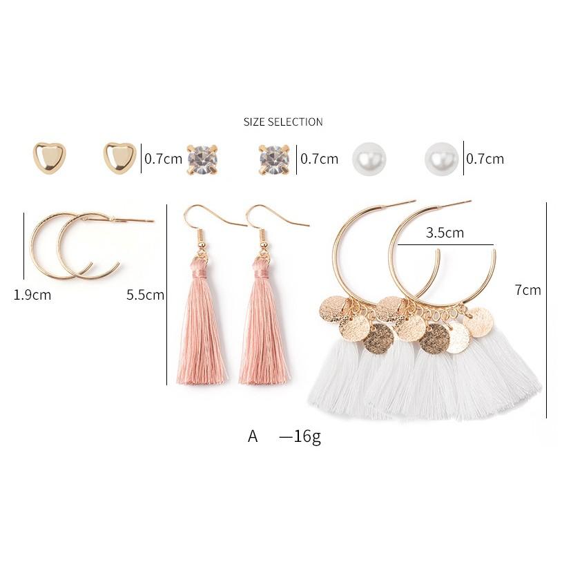 Sét 6 đôi bông tai phong cách Vintage, bohemieng xinh xắn BT184