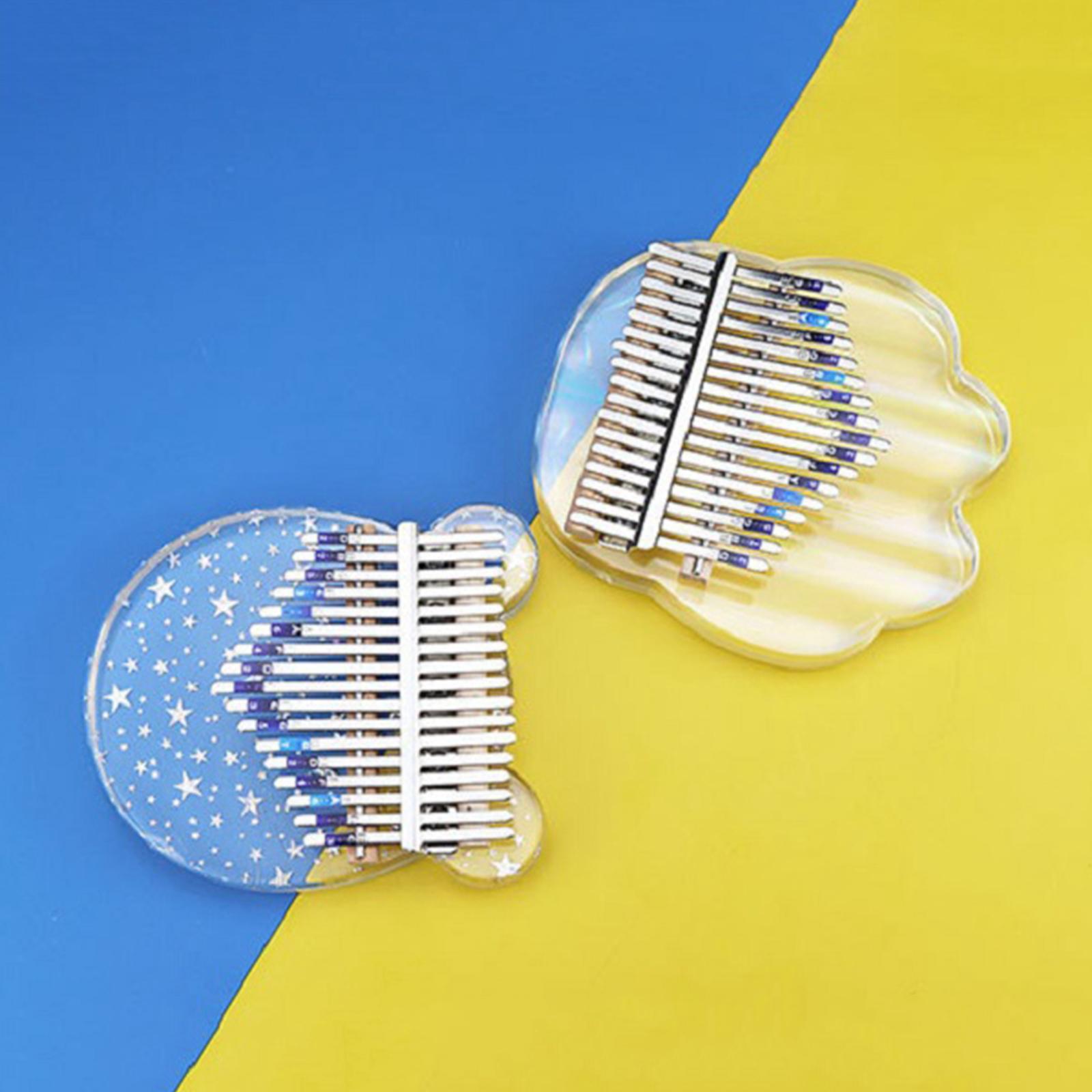 17 Keys Acrylic Kalimba Thumb Piano Finger Mbira Keyboard Music Instrument Tool for Kids Adults Beginners