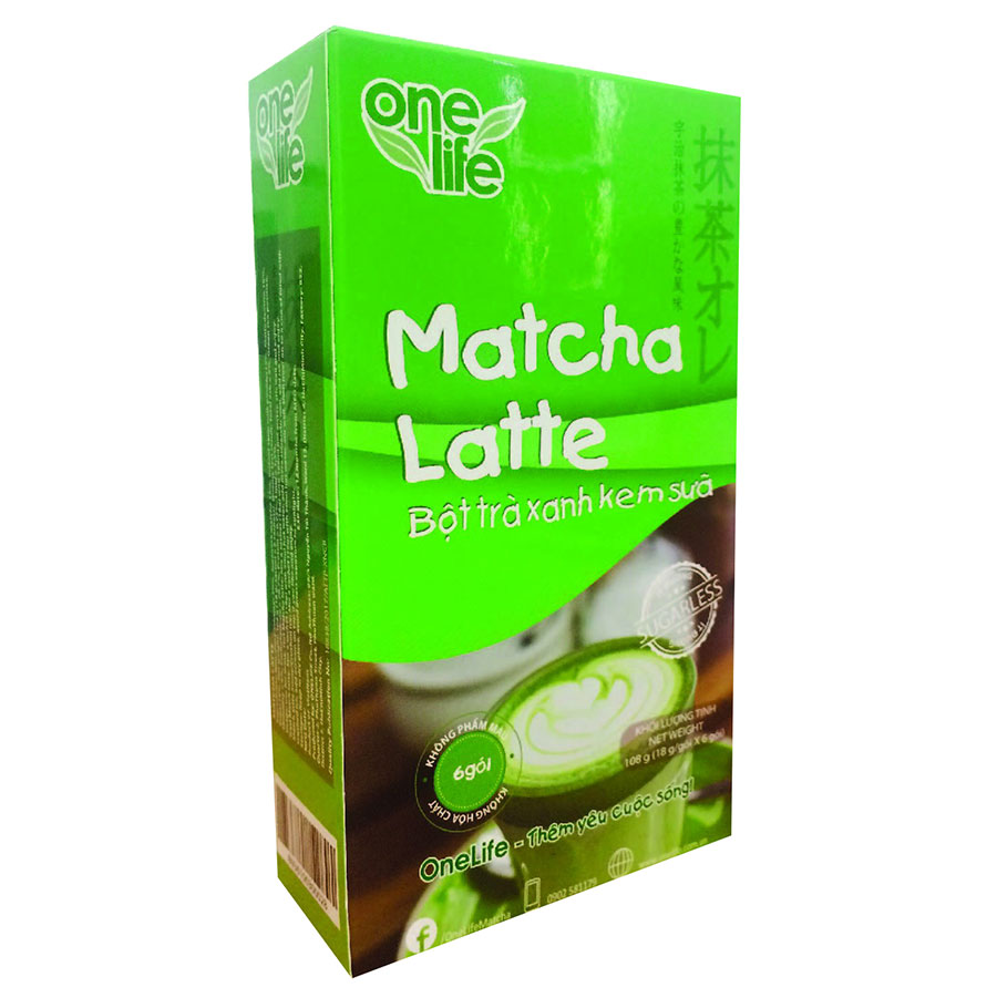 Trà Sữa Nhật Bản - Bột Trà Xanh Kem Sữa Matcha Latte OneLife (Hộp 6 gói)