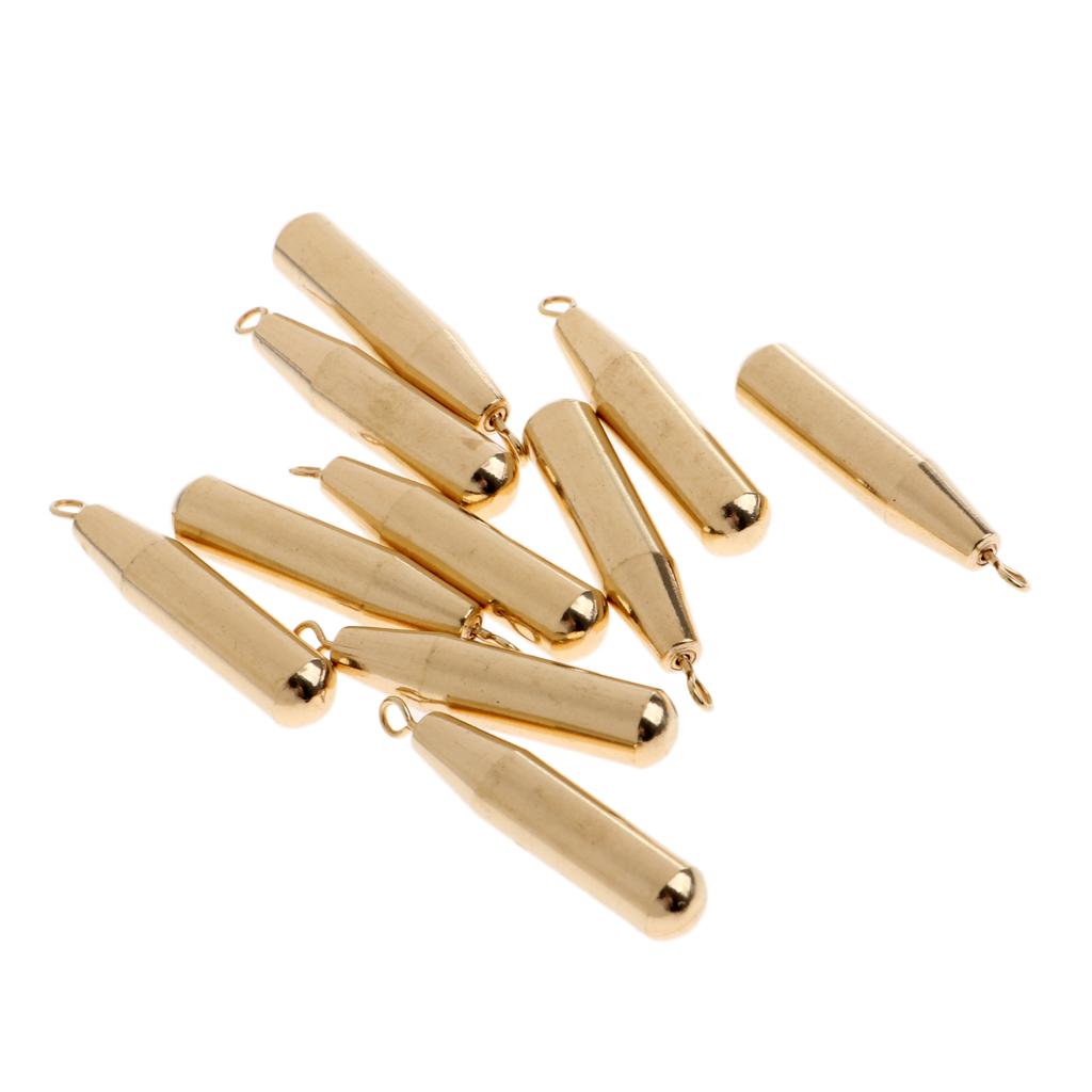 30Pcs Copper Fishing Weights Sinker Bulk Fishing Sinker Weights Kit Gold