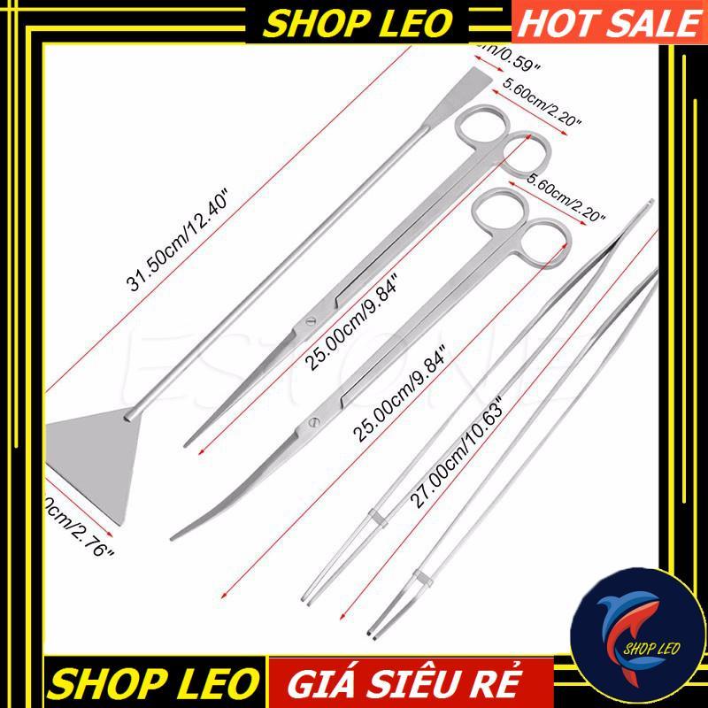 Bộ dụng cụ thủy sinh 5 món cao cấp - Bộ chăm sóc cây thủy sinh inox 304 - cắt tỉa cây- set bể cá