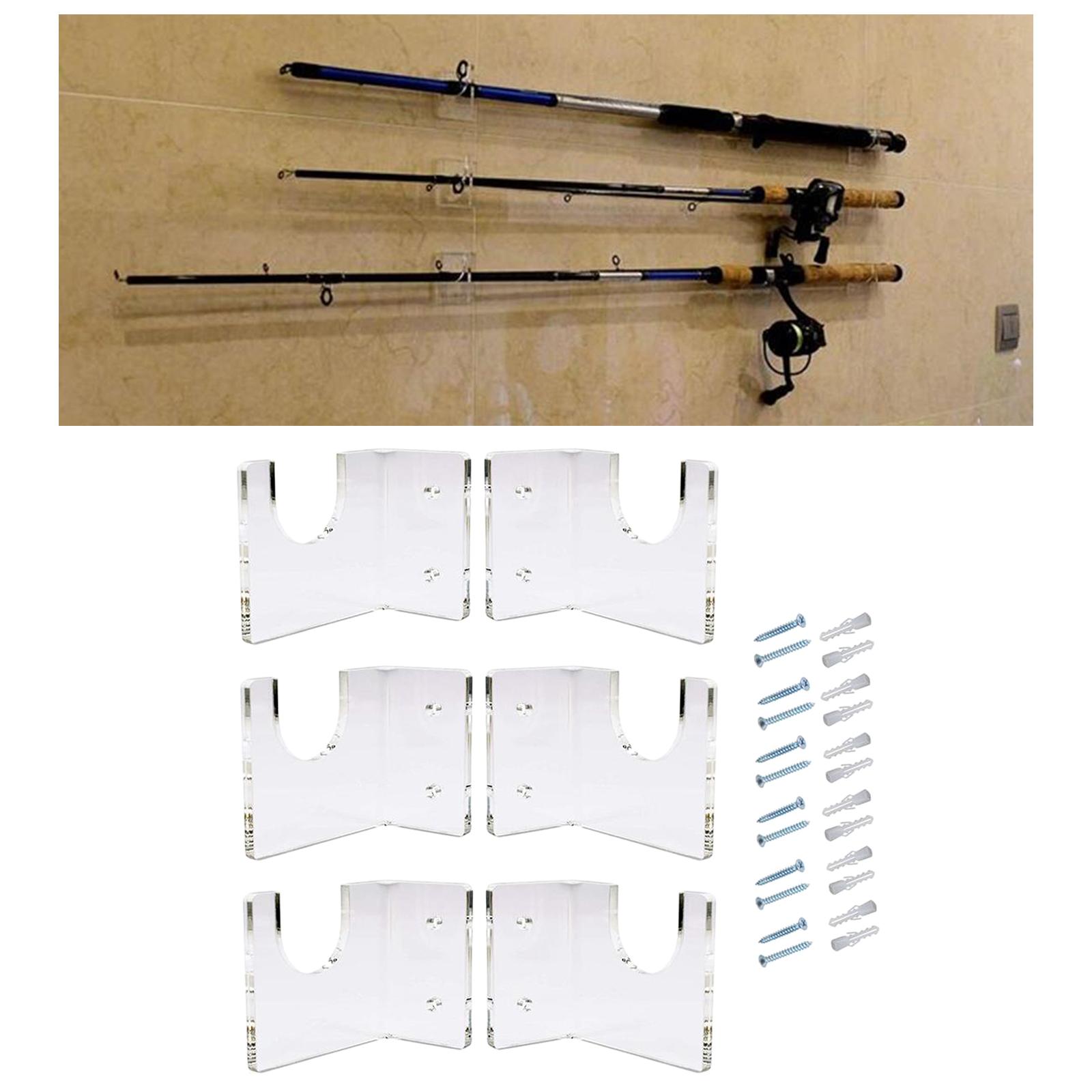 Fishing Rod Holder Wall Bracket Ceiling Rack Clear for Garage Cabin Basement