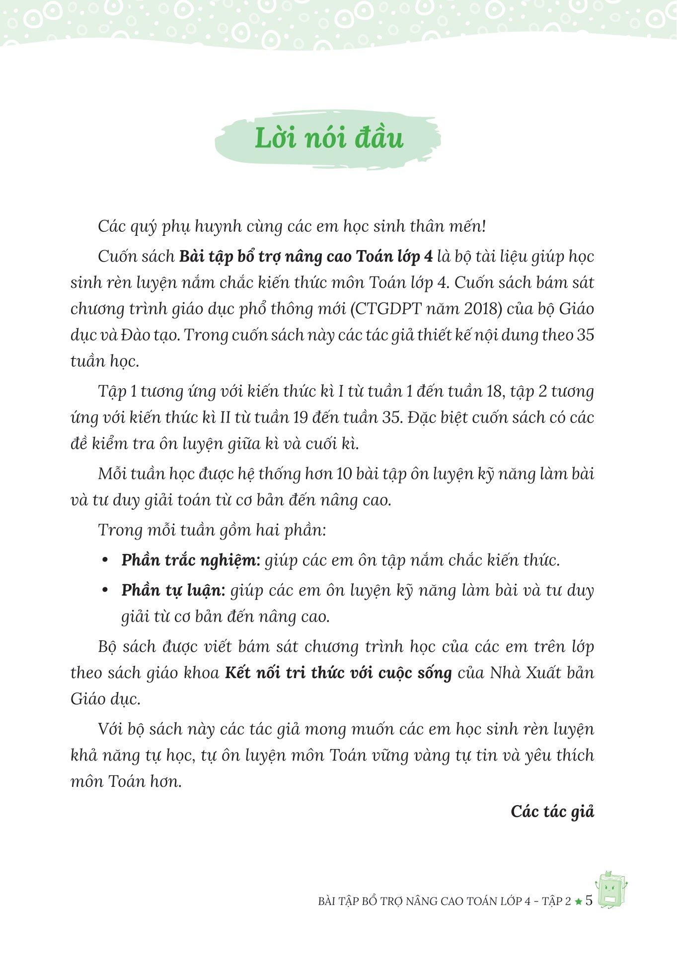 Bài Tập Bổ Trợ Nâng Cao Toán Lớp 4 - Tập 2 (Theo Chương Trình Của Bộ Sách Kết Nối Tri Thức Với Cuộc Sống)