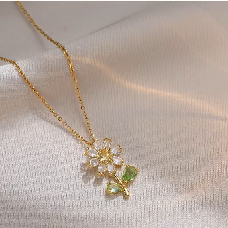 Dây chuyền nữ hoa hướng dương đá đính