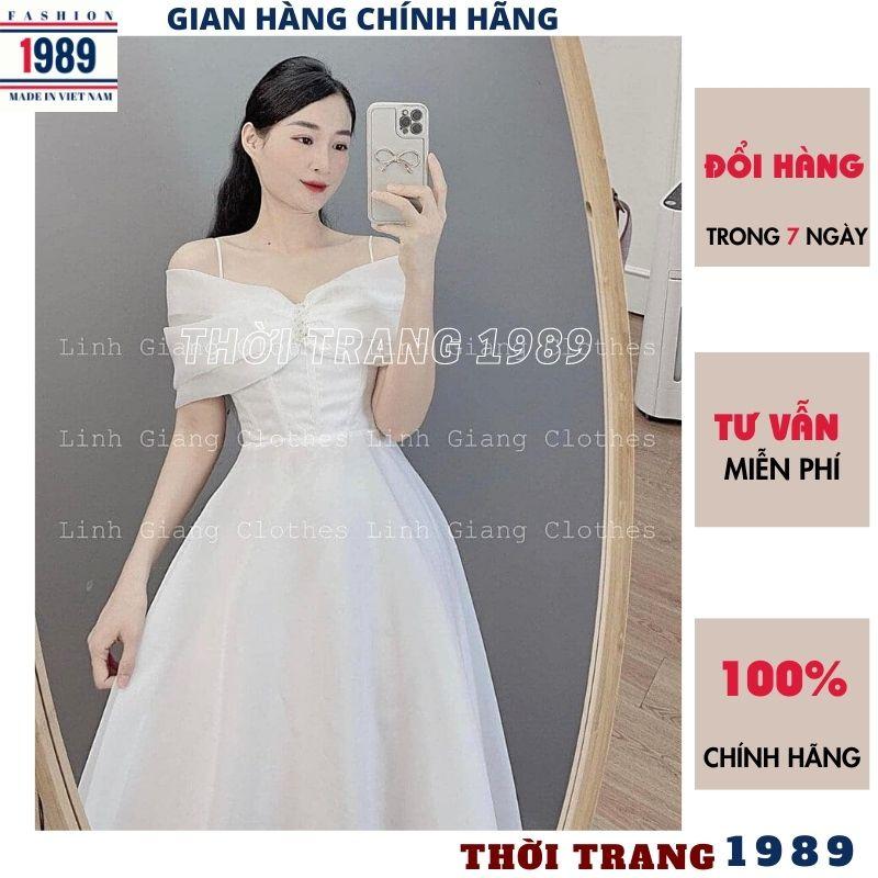 FREE SHIP Váy trễ vai công chúa voan tơ 2 lớp tiểu thư bánh bèo dễ thương ,đầm dự tiệc sang chảnh đính đá KIM GIA DS