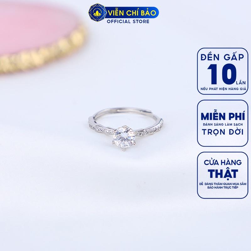 Nhẫn bạc nữ đính đá cao lấp lánh nhẫn bạc 925 thời trang phụ kiện trang sức nữ Viễn Chí Bảo N400773