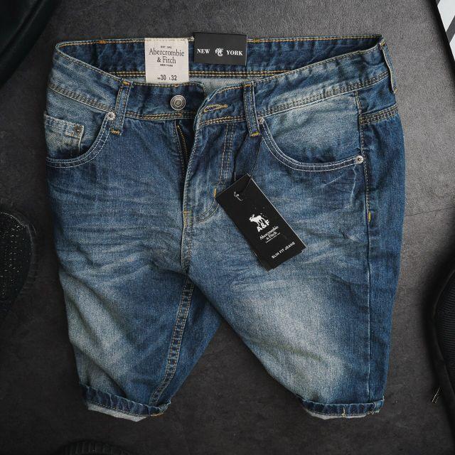 Quần Short Jean Nam VNXK Co Giãn, Không Phai, Không Bai