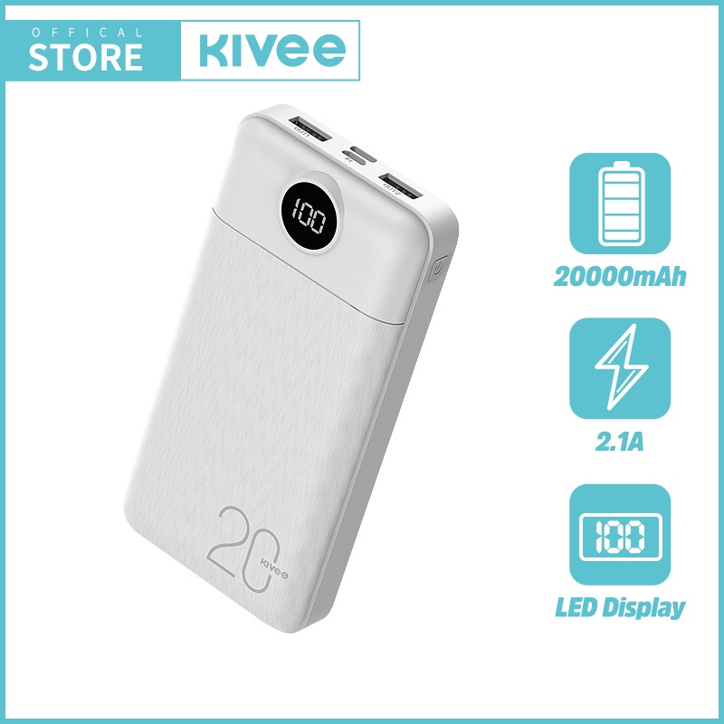 Sạc dự phòng 20000mAh Màn hình kỹ thuật số LED Kivee PT126P MAX, dung lượng chuẩn, nhỏ gọn, tiện lợi 