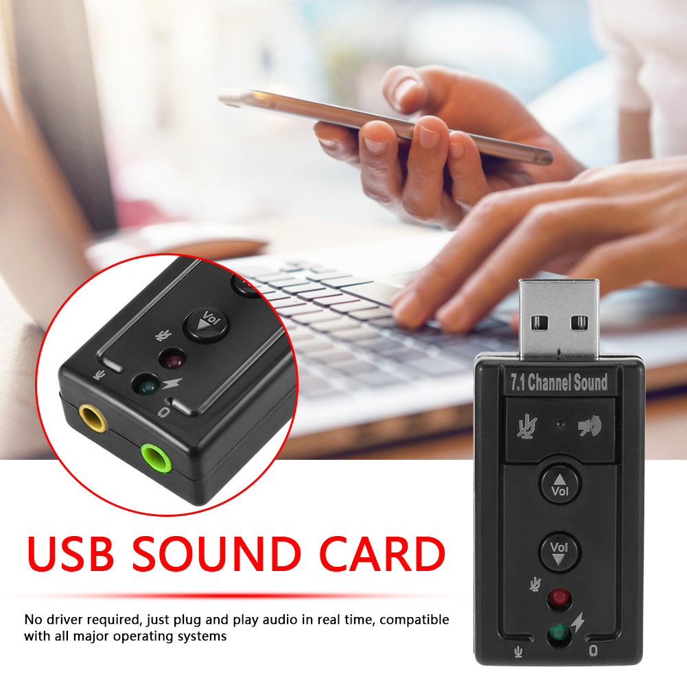 USB Sound Card 7.1 Channel Usb External Sound Card USB to Jack 3.5mm Headphone Audio Adapter Micphone Sound Card For Mac Android