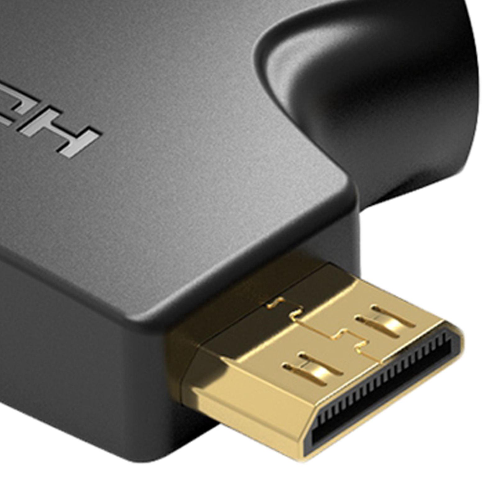 2 in 1 Mini HDMI & Micro HDMI Male to HDMI Adapter for Tablet Camera DSLR