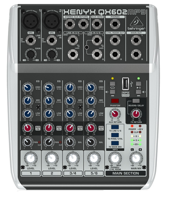 BÀN TRỘN ÂM THANH MIXER BEHRINGER QX602MP3- Hàng chính hãng