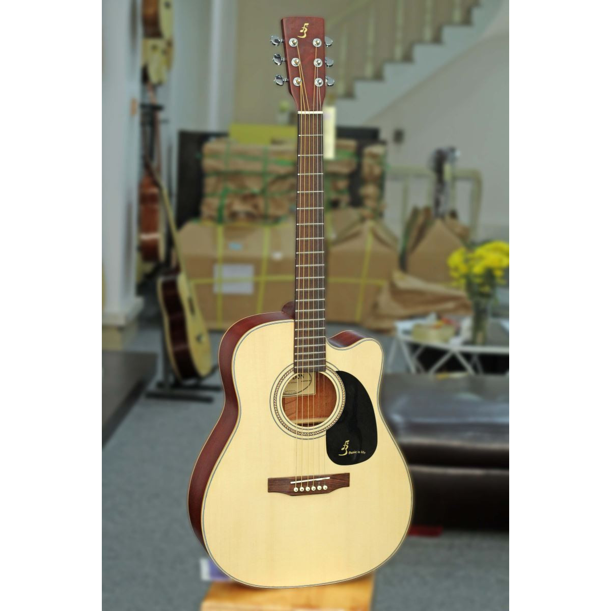 Đàn Guitar Acoustic J200 Chất Lượng Tốt- Tặng Kèm Bao Đàn, Capo, Pick, Ty Chỉnh Cần