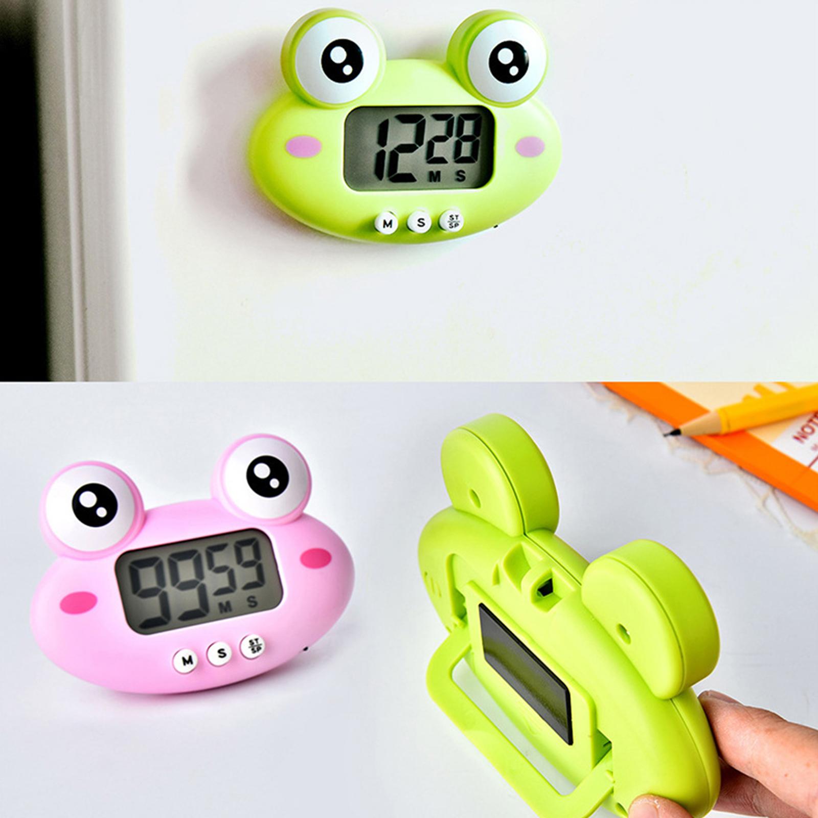 Digital Kitchen Timer Cute Animal Timer with Strong Magnet Back Stand Loud Alarm Large Screen Cooking Timer Clock