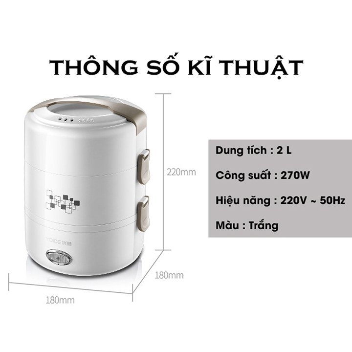 Nồi cơm điện mini đa năng 3 tầng khay inox 304 giữ nhiệt tốt