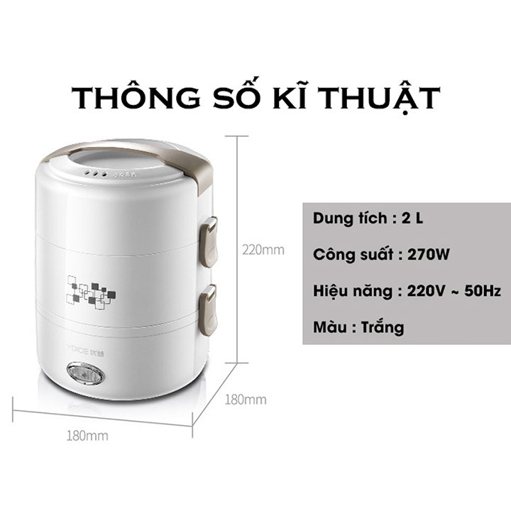 Nồi cơm điện mini đa năng 3 tầng khay inox 304 giữ nhiệt tốt