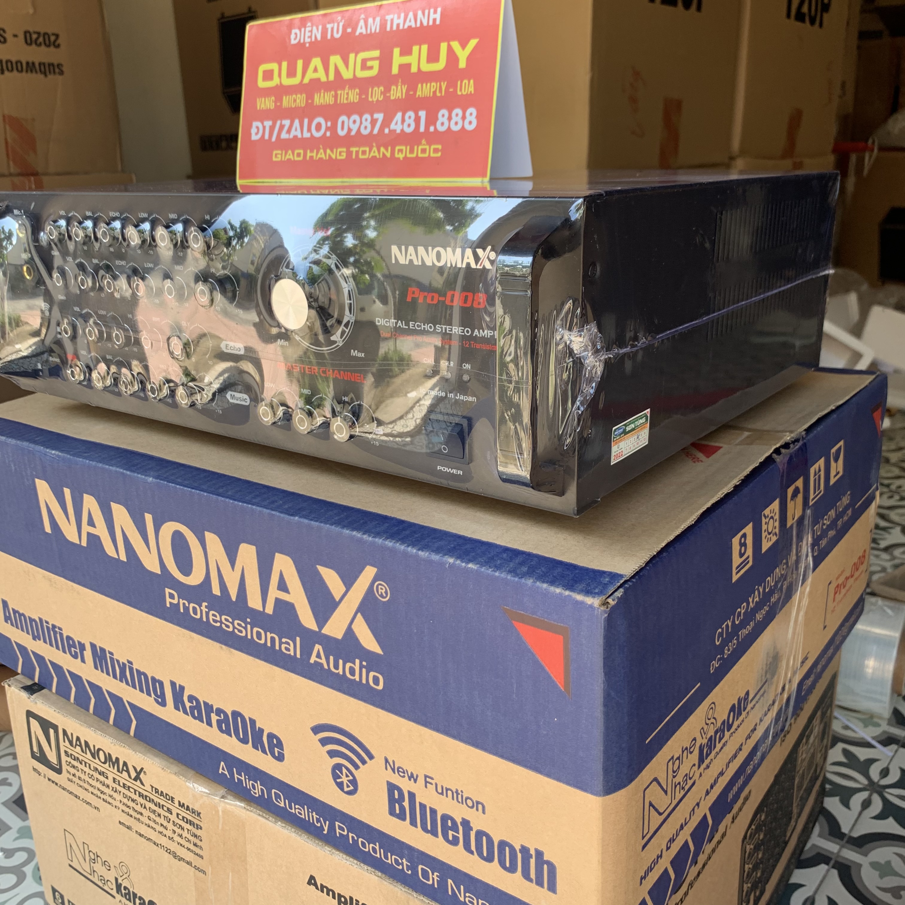 Amply Nanomax Pro 008 - âm ly 12 sò kết nối bluetooth - Hàng chính hãng