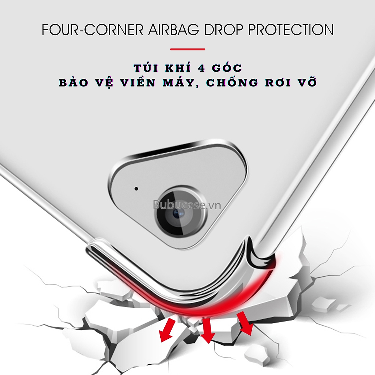 ỐP LƯNG DÀNH CHO CÁC DÒNG IPAD - CHỐNG SỐC GỜ 4 GÓC, CHẤT LIỆU TPU DẺO TRONG SUỐT
