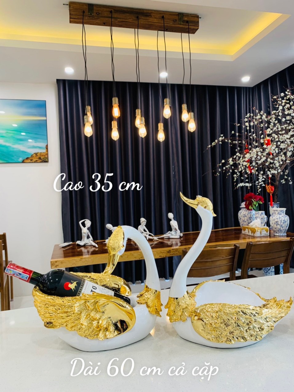 Tượng thiên nga mạ vàng cao cấp