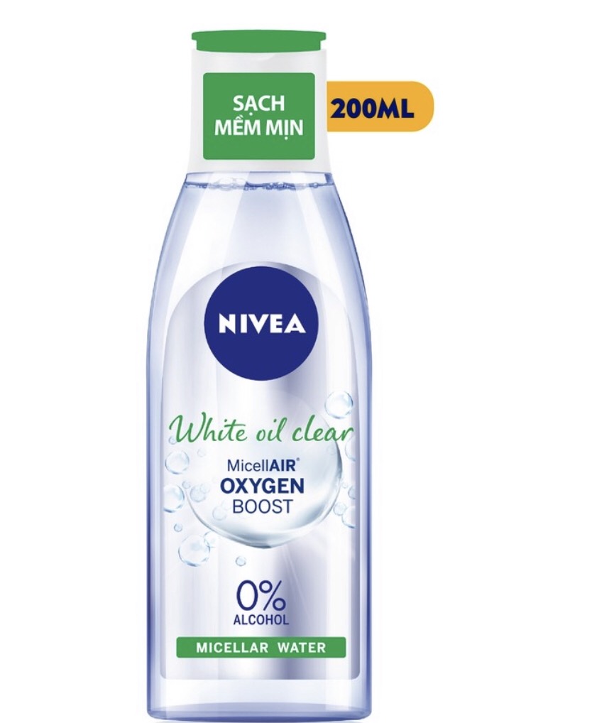 Bộ đôi làm sạch NIVEA White Oil Clear kiểm soát nhờn (Sửa rửa mặt 100G + Nước tẩy trang không cồn 200ml)