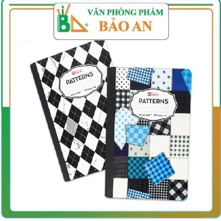 Sổ Kẻ Ngang HH 420 Trang Patterns  Bề Mặt Giấy Láng Mịn, Viết Êm Tay, Tạo Nét Chữ Đẹp. Giấy Viết Không Nhòe, Không Thấm Mực Sang Trang Sau, Tốt Cho Người Sử Dụng.