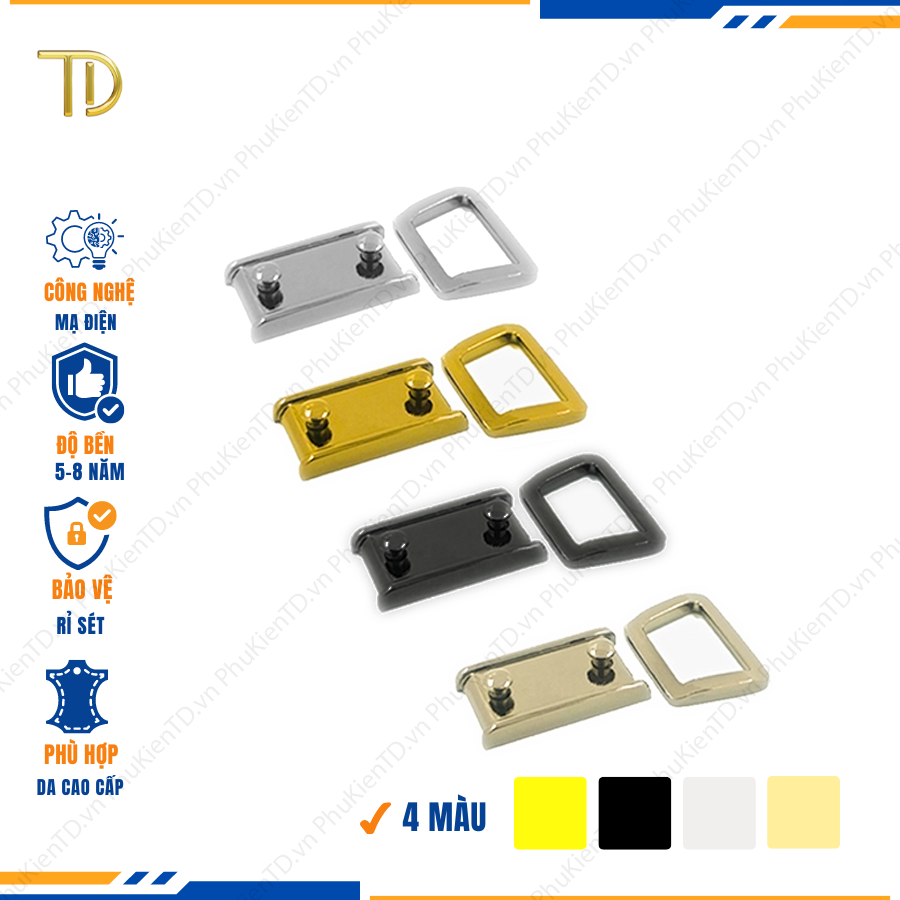 Khoen quai túi xách, Khoen d túi xách cao cấp công nghệ mạ điện độ bền 5-8 năm