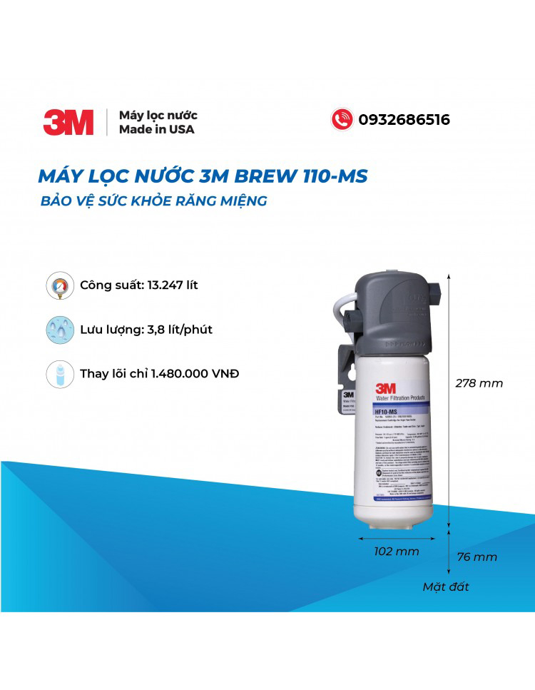 BỘ MÁY LỌC NƯỚC 3M BREW110MS