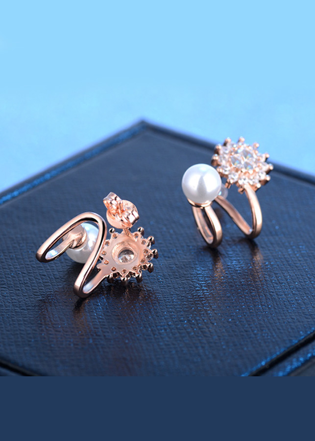 Bông tai hoa mặt trời nạm đá zircon BHBT215