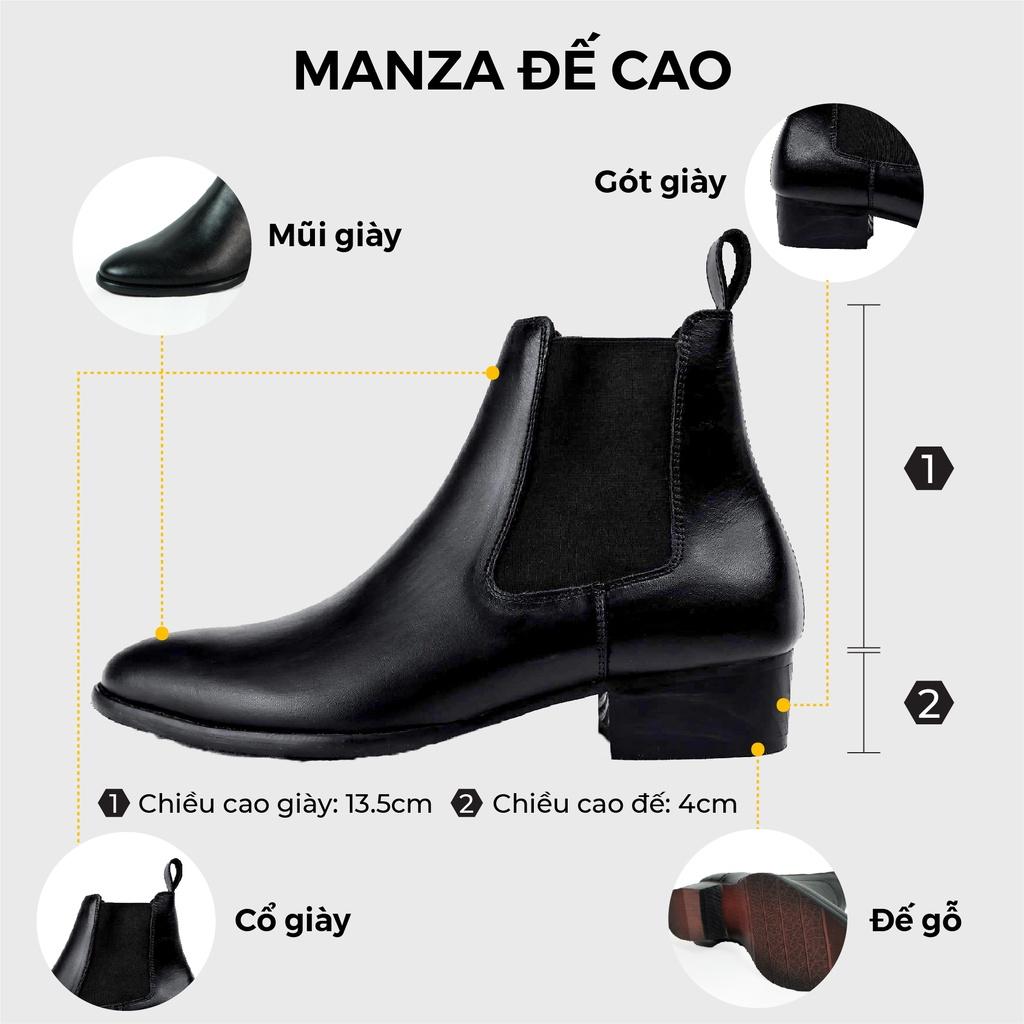 Giày tây nam chelsea boot từ da bò tấm cao cấp độn đế tăng chiều cao, Chelsea boot nam G2 kiểu giày công sở đứng font