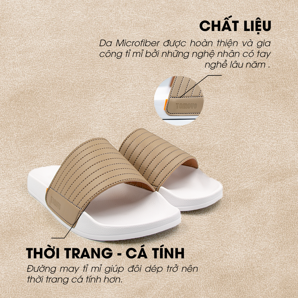 Tomoyo Dép Quai Ngang Da Microfiber Siêu Nhẹ TMD310