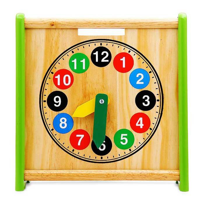 Đồng hồ bằng gỗ hai mặt học giờ và học đếm - đồ chơi giáo dục sớm - đồng hồ dạy giờ cho trẻ nhỏ