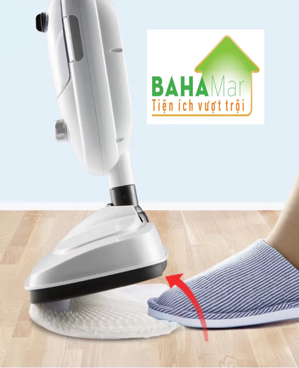MÁY LAU NHÀ ĐA NĂNG BẰNG HƠI NƯỚC NHIỆT ĐỘ CAO "BAHAMAR" làm nóng nước để lau đánh tan mọi vết bẩn trên sàn nhà, cửa kính, đồ dùng gia đình và là hơi cả quần áo...