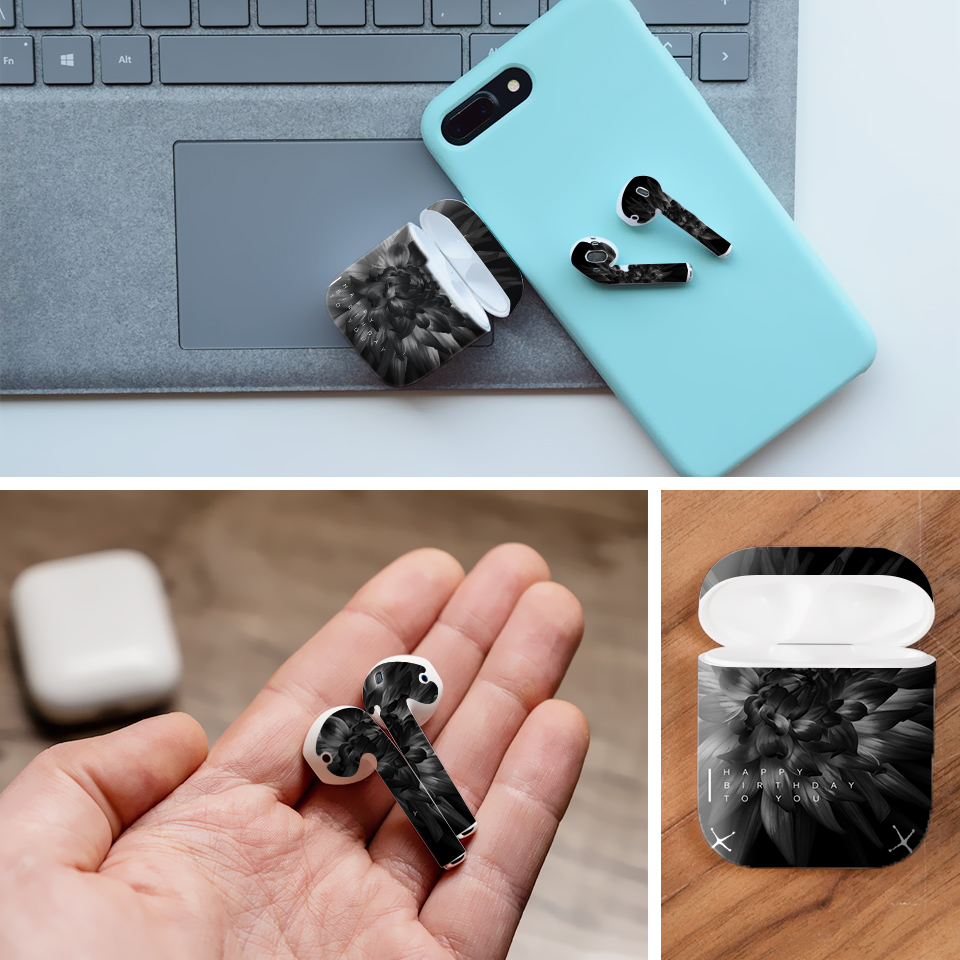 Miếng dán skin chống bẩn cho tai nghe AirPods in hình thiết kế - atk342 (bản không dây 1 và 2)