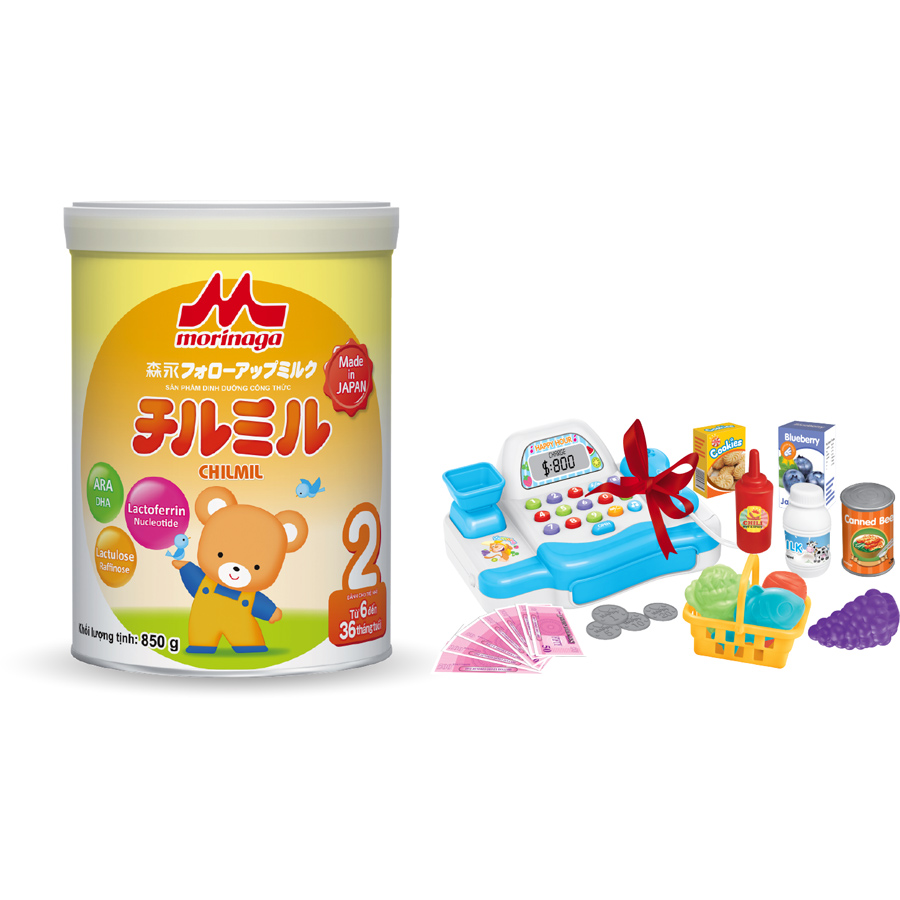 Combo 1 Lon Sữa Morinaga Số 2 Chilmil 850gr + 1 Máy Tính Tiền Siêu Thị( Mẫu Ngẫu Nhiên)